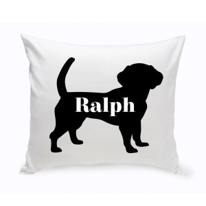 JDS Personalized Gifts Personalized Beagle Silhouette Throw Pillow JMSI2443